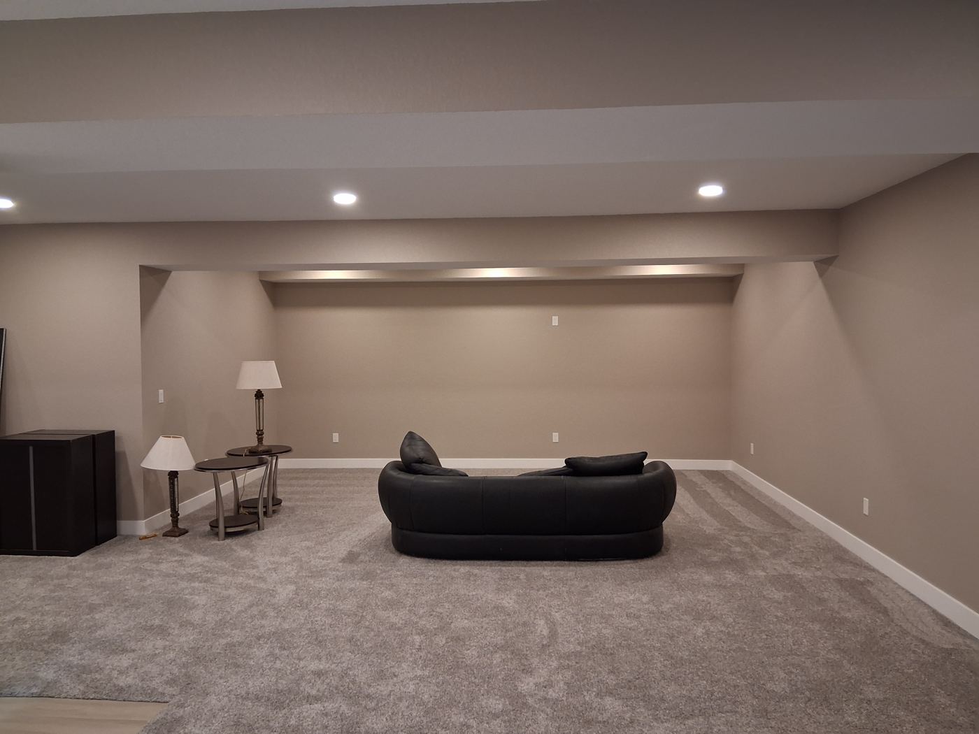 Finished basement living area